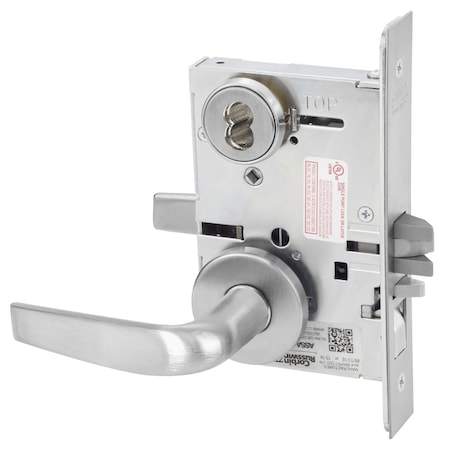 Corbin Russwin Entrance or Office Mortise Lock, CS Lever, A Rose, 6-Pin LFIC Less Core, Satin Chrome ML2051 CSA 626 CL6